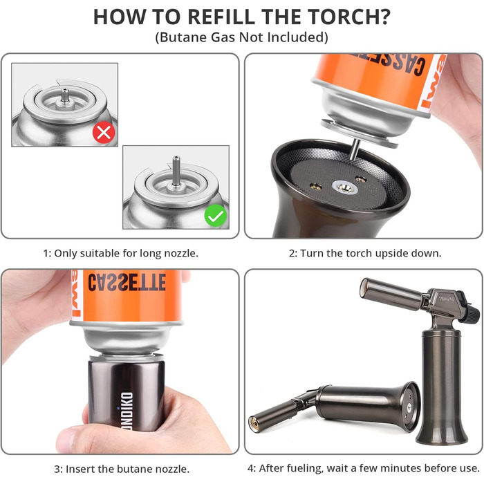 Професійний газовий пальник Sondiko SW-801 Pro для паяння та зварювання, з регулюванням полум'я та вітростійкістю (без бутану)