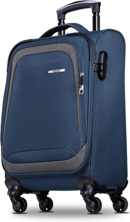 Чемодан NOWI Korfu Weichschaen Troey - середній м'який, 50 літрів, 4 колеса та відділення для взуття | Чемодан для подорожей для жінок та чоловіків (NOWI, синій)
