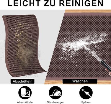 Килимок для підлоги Fowooyeen з силікону, 43 x 76 см, коричневий, для дому та вулиці, миючий, не слизький