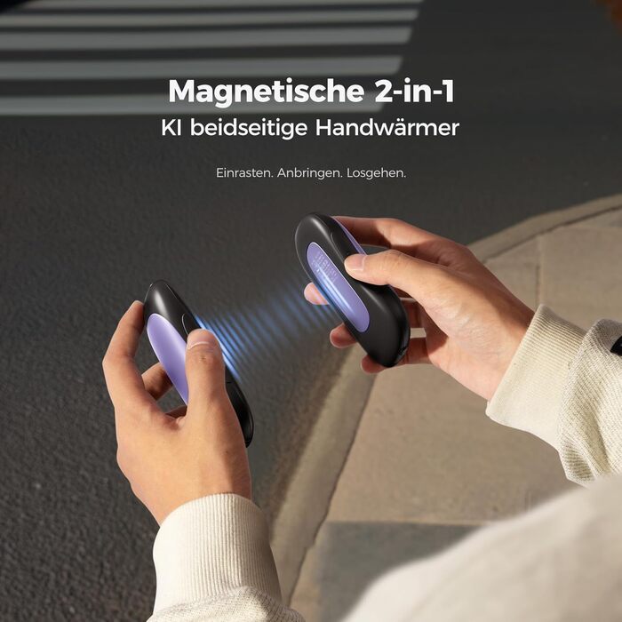 Електричні грілки для рук OCOOPA 2 шт., 10000mAh Powerbank, USB, 4 режими, до 58°C, для чоловіків, ідеально для гольфу, полювання та кемпінгу, UT3 PRO (Чорний/Фіолетовий)