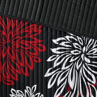 Комплект постільної білизни Comfort Spaces Enya CS14-0064, 3-частинний, квітковий принт, сірий, Kingsize (Full/Queen, 229x229 см)