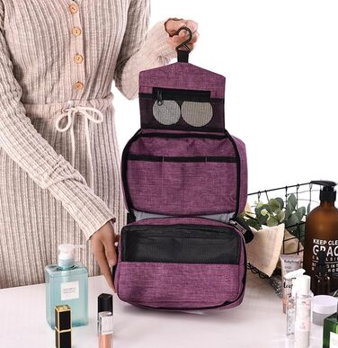 Чоловіча сумка-органайзер для туалетних аксесуарів з гачком, водонепроникна, для подорожей (фіолетовий)
