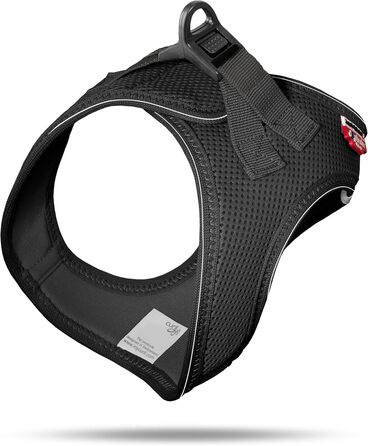 Шлейка для собак з кільцем D-Ring, чорна, розмір M, mit curli