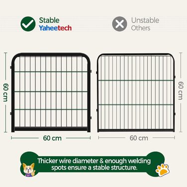 Лягу для цуценят Yaheetech, 12 секцій, 63 см, з 2 дверцятами, автоматичним замком, розкладний, для дому та саду