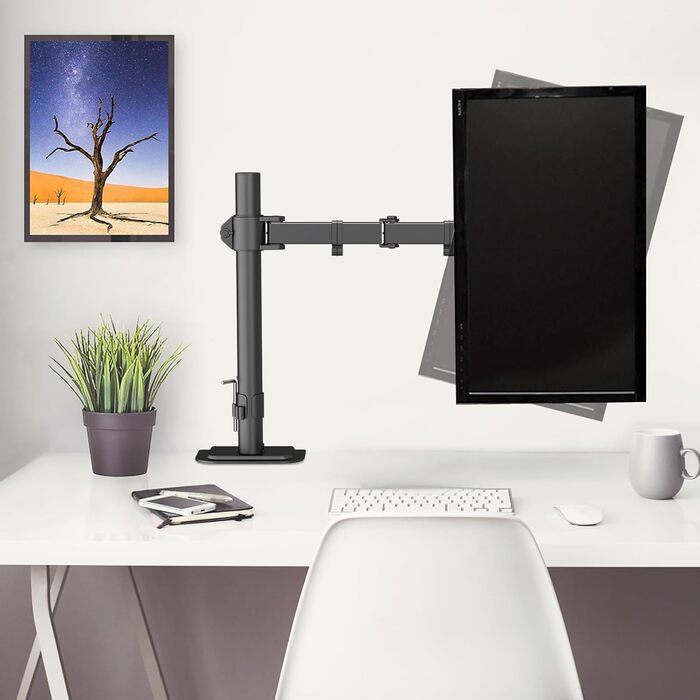 Кронштейн для монітора suptek для LCD LED екранів 13-27 дюймів, регульований настільний тримач до 10 кг, VESA 75/100, чорний