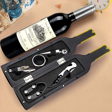 Набір викруток для вина з формою пляшки, 5 шт. Набір викруток для вина, аксесуари для вина, подарунковий набір, сомельє, відкривачі для пляшок (срібло)