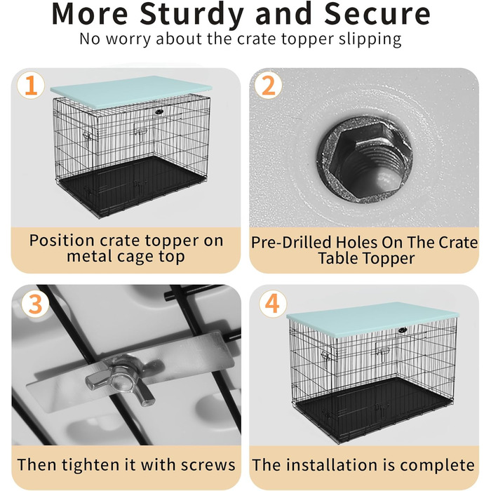 Настільний верстат для переносної клітки для собак Rockever 96,5 см, пластиковий, з антиковзким покриттям, легко миється (для клітки 91,4 см, блакитний)