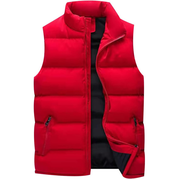 Чоловіча жилетка Steppweste з пуховим наповнювачем, тепла зимова жилетка для чоловіків, безрукавка, oversize, повсякденний стиль (M, Червоний)