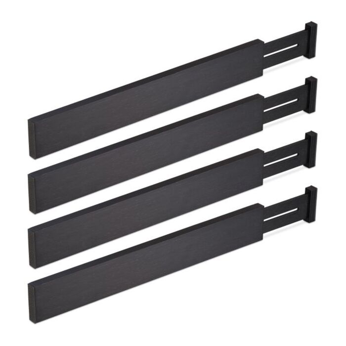 Relaxdays 4-Piece Drawer Dividers in Black