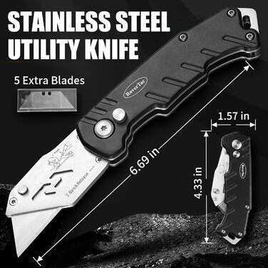 Набір інструментів RoverTac: подарунок для тата, 12-в-1 мультитул, молоток, ліхтарик, універсальний ніж у подарунковій коробці