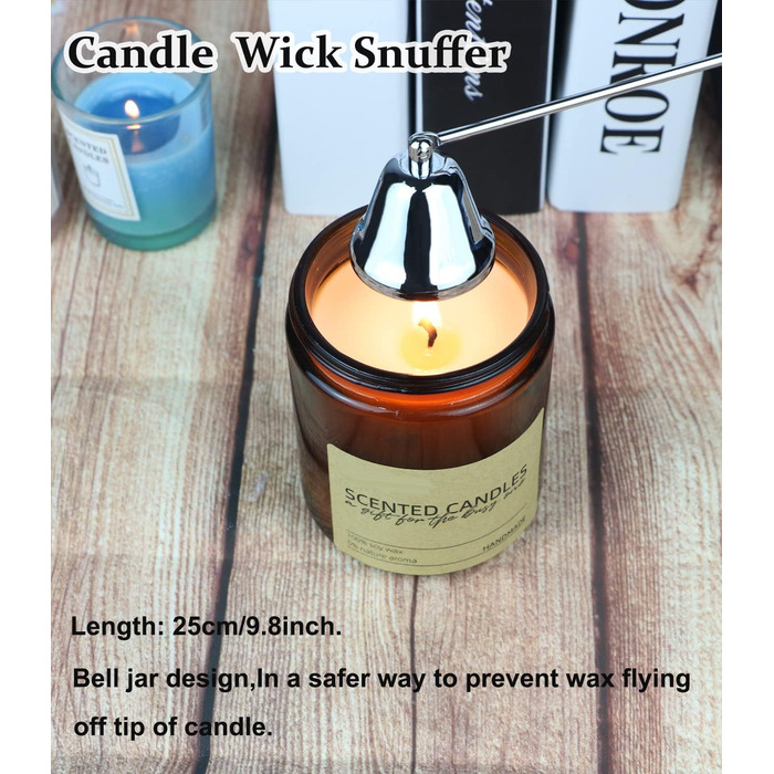 STATABSTA 4-in-1 Candle Accessory Set, Candle Snuffer, Wick Trimmer, Trimmer, and Wick Scoop, Candle Care Set for Gifts, Candle Lovers (Silver)