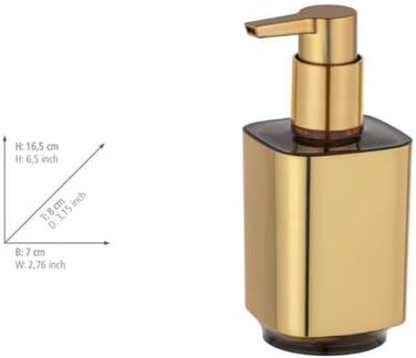 Дозатор для мила WENKO Auron Gold, 300 мл, пластиковий, для ванної та кухні