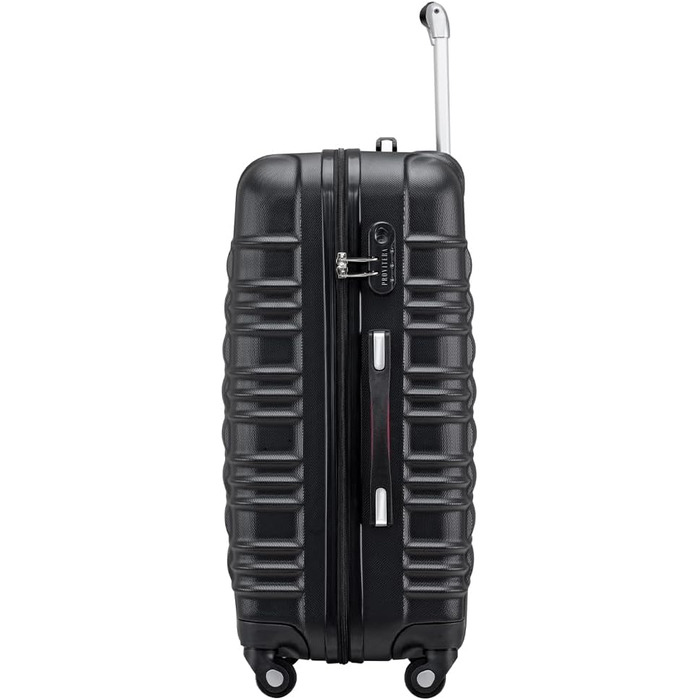 Набір валіз ABS S-M-L-XL з кодовим замком, телескопічною ручкою та 4 колесами, робусний дорожній набір, ручна поклажа (Чорний)