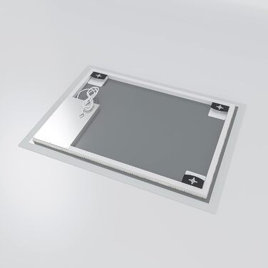 Дзеркало для ванної кімнати AQUABATOS 50x70 см LED з підсвічуванням, сенсорним вимикачем, регулюванням температури кольору (6400K), IP44, CE, енергозберігаюче, серія Echos