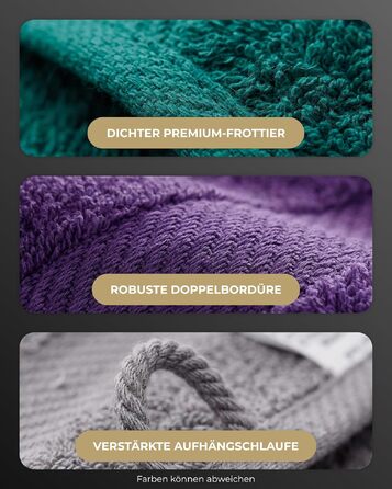 Набір махрових рушників 100% бавовна, 50x100 см, 600 г/м², Oeko-TEX, чорні, 8 шт.