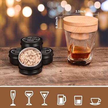 Набір для копчення коктейлів та віскі з 4 дерев'яними стружками, ретро-набір для створення димчастих напоїв, ідеальний подарунок для батька, чоловіка та любителів коктейлів