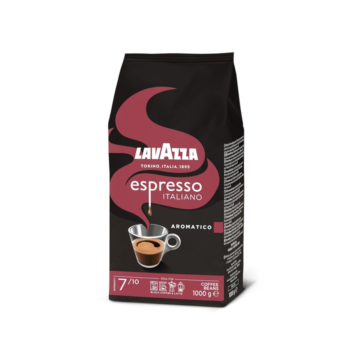 Кава в зернах Lavazza Aromatico, суміш арабіки та робусти, середній обсмал, нотки какао та спецій, інтенсивність 8/10, 1 кг