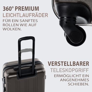 Набір валіз FERGÉ 3 шт. з твердим корпусом QUÉBEC - валіза-тележка (ручна поклажа, L, XL) з ABS пластику