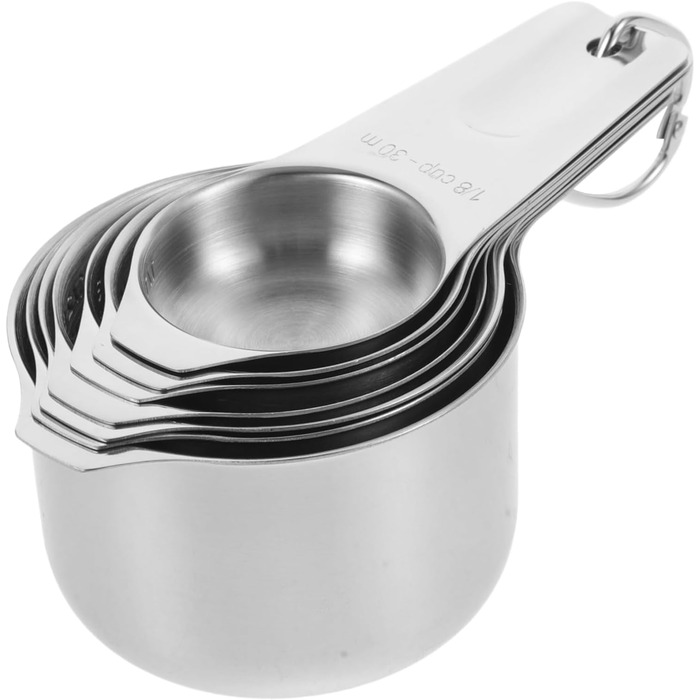 Amosfun 3-Piece Measuring Spoon Set Baking Utensils Adjustable Bowl Holder Clip Shot Glass Measuring Cup Spice Measuring Spoon Cooking Spoon Teacup Measuring Cup Measuring Cup for Measuring Stainless Steel Silver