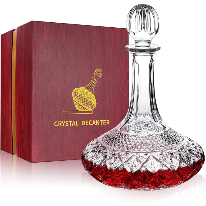 Wine/Whiskey Decanter with Stopper, Top Shelf Collection, Decanter with Luxurious Box, Elegant Gift/1500ml