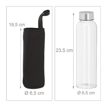 Relaxdays 2-Piece Drink Bottle Set, 500 ml