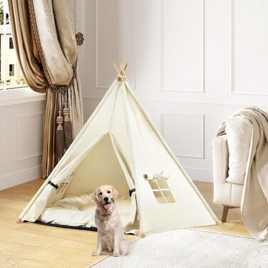 Тент-кімната для домашніх тварин EUGAD з подушкою: ідеальне місце для собак, котів, кроликів та інших тварин. Розмір: 75x75x98 см. Зручний, знімний, миючий.