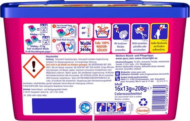 Капсули для прання кольорових речей Spee Power Caps Color, 64 шт (4x16), для прання при 20-60°C