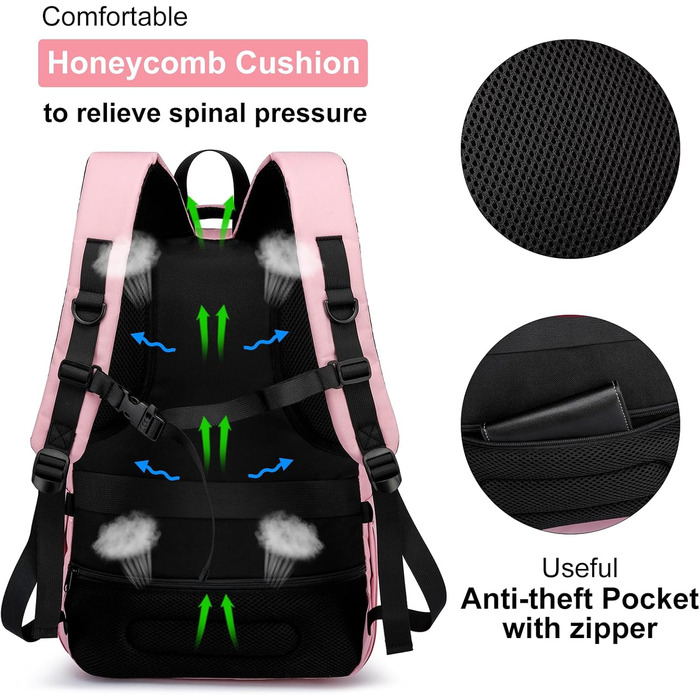 Рюкзак YIORMIOR для підлітка (хлопчик/дівчинка) з USB-портом, 35L, 15.6