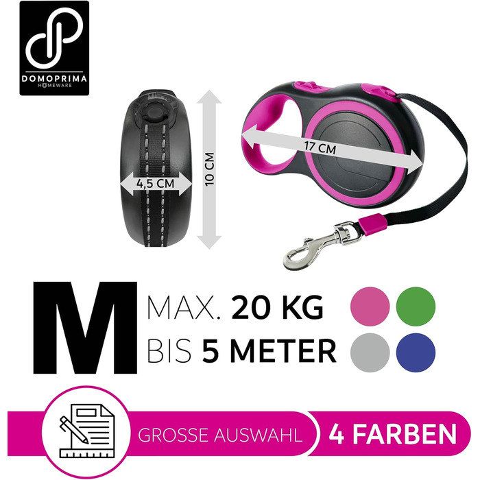 Нашийник для собак DOMOPRIMA: 3 розміри (S, M), 4 кольори (сірий, блакитний, зелений, рожевий). Міцний та безпечний нашийник для вашого улюбленця. З відбиваючим ремінцем.