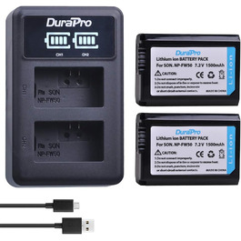 Акумулятор DuraPro 2X NP-FW50 + LED USB зарядний пристрій для камер Sony Alpha, NEX та SLT