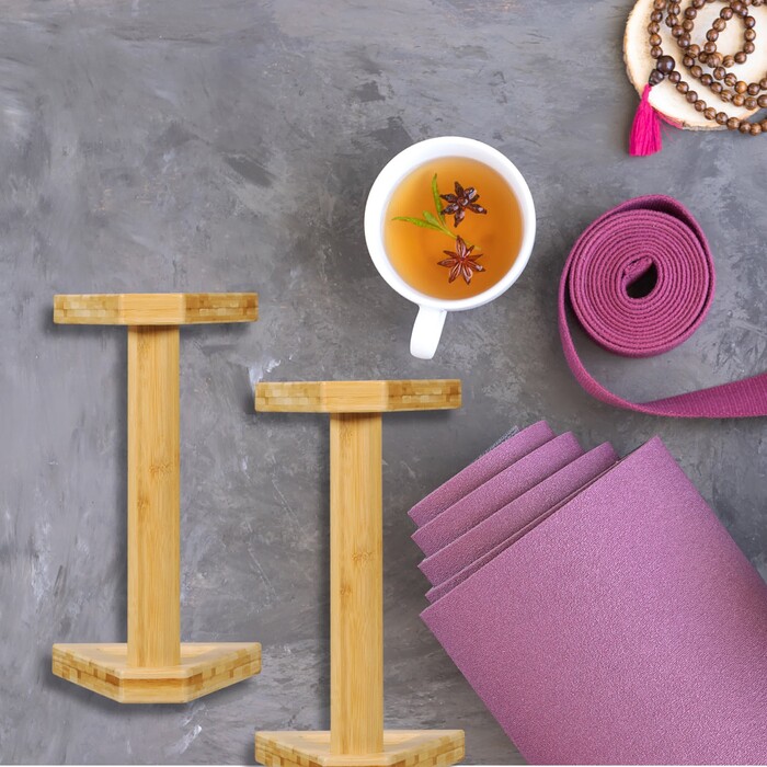 Relaxdays Push-up Grips Bamboo 4-Piece Set