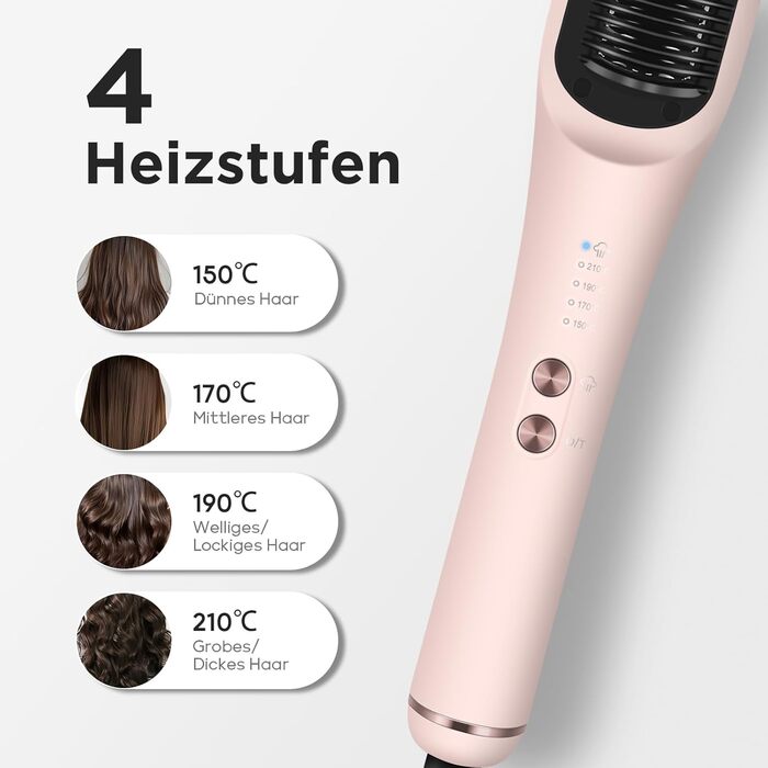 Випрямляч для волосся PARWIN PRO BEAUTY 3-в-1 з парою, LED-дисплеєм та іонізацією, рожевий