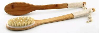 CambOs Bath Brushes with Hog Bristles for Women, Bath Brushes with Long Handle, Back Scrubber for Shower for Men, 41.9 cm