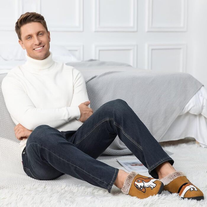 Тапочки домашні жіночі чоловічі з вишивкою у вигляді милого собачки, теплі, з плюшевою підкладкою, зимові, 36/37 EU, коричневого кольору