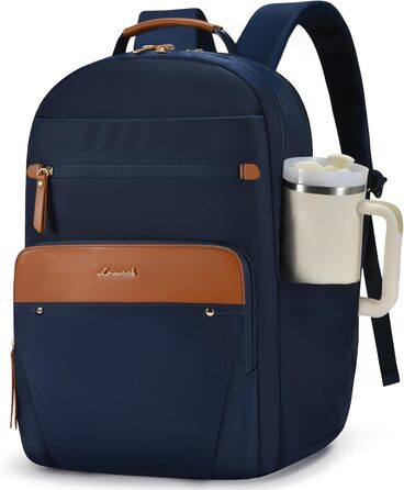 LOVEVOOK Рюкзак для ноутбука, жіночий, 15.6 дюймів, водонепроникний, для роботи, навчання, подорожей, темно-синій