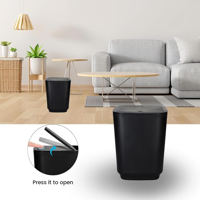 Сучасний набір для ванної кімнати на 6 предметів (білий) з дозатором мила, тримачем для зубних щіток, мильницею, WC-щіткою, відром та стаканом (чорний метал)