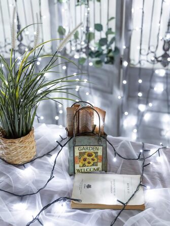 Льо́дова гірлянда LED WISD 23м, 200 LED, 12 режимів, димер, таймер, EU-штекер - декор для ялинки, балкона, кімнати, саду (білий, 1000 LED)