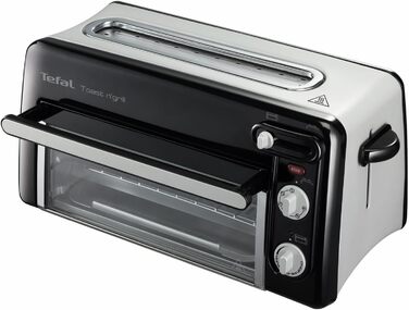 Tefal Toast n’ Grill TL6008 | 2-in-1 Toaster and Mini-Oven | Very energy-efficient and fast | 1300 Watt | 43.5 x 28.5 x 22.5 cm | Black/ Matte aluminum | 220-240V | 50-60Hz Single