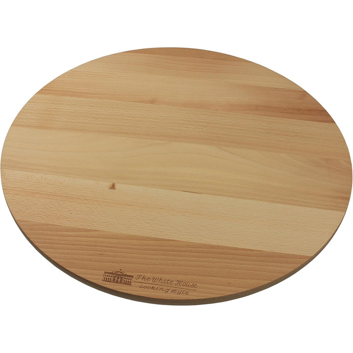 The White House Lazy Susan Wood - Rotating Tray - Swivel Serving Platter - Rotating Tray - Cake Stand - Cake Plate - Pizza Board - Turntable (45 cm)