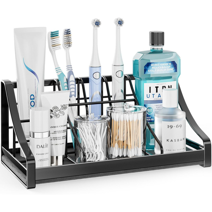 Toothbrush Holder, Quick-Drying Organizer – Bathroom Countertop Organizer, Kids, Electric Toothbrush Toothpaste Holder – 7 Compartments, Bathroom Vanity, Accessories, Storage