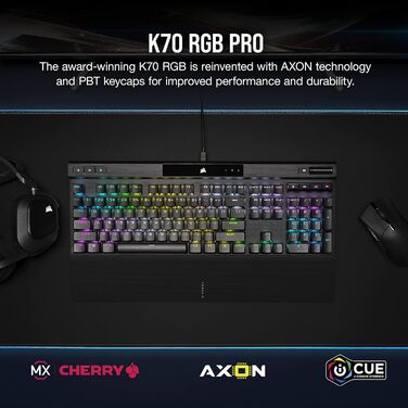 Механічна ігрова клавіатура Corsair K70 MAX RGB з перемикачами MGX, регульованою точкою активації, клавішами PBT Double-Shot, сумісна з iCUE, QWERTY NA розкладка, сталево-сірий колір