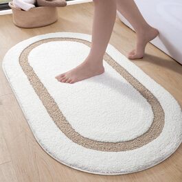 DEXI Non-Slip Bath Mat - Absorbent, Washable Bathroom Rug - 61 x 110 cm - Beige