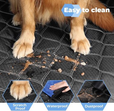 Захисна ковдра для собак у багажник авто KYG, 185x105 см, чорна, водовідштовхувальна, антиковзаюча