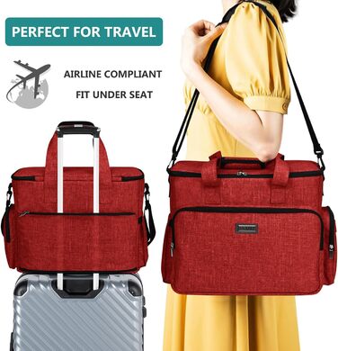 Сумка для собак Baglher, переноска для тварин (усі аксесуари для подорожей з тваринами), з 2 контейнерами для корму та 2 складаними мисками з силікону; незамінний набір для подорожей з домашніми тваринами, червона (L)