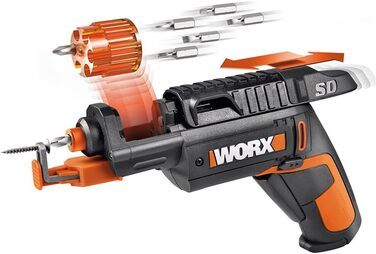WORX WX121 акумуляторний ударний дриль-шуруповерт 12V – потужний безщітковий набір – 2-швидкісна коробка передач до 38Nm – легкий та компактний – холостий хід 0-450/0-1700 об/хв – з акумулятором, зарядним пристроєм та кейсом (з можливістю заміни патрона)