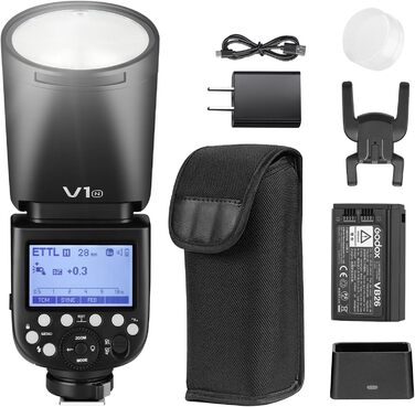 Спалах Godox V1-O/V1N: 76Ws, 2.4G, High-Speed Sync 1/8000s, Li-Ion Akku для Olympus/Panasonic