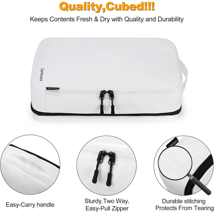 Органайзер для валізи 8 шт. Набір упакувальних сумок для подорожей, косметичка (білий)