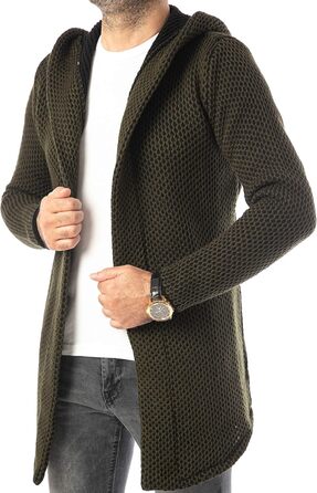 Кардиган чоловічий Carisma з капюшоном, теплий, комфортний, для осені та весни, розмір XL, хакі