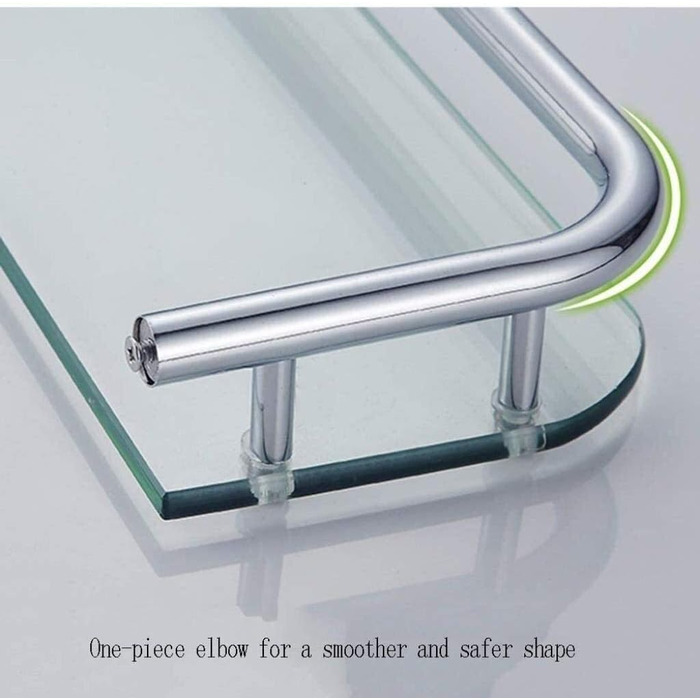 WDSOPK Bathroom Shelf 304 Stainless Steel Glass Shelf Bathroom Shelves Bathroom Wall Shelf (400mm)