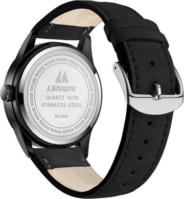 Годинник чоловічий LN LENQIN Military 30M водонепроникні кварцові годинники з датою на текстильному ремінці, тактичні годинники для чоловіків, чорний колір